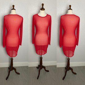 Sexy Red See Through Dress